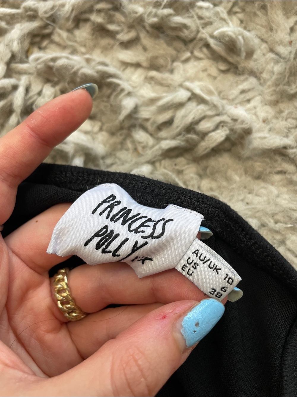 Princess Polly Black Ruched Drawstring Crop Top - Picture 2 of 3